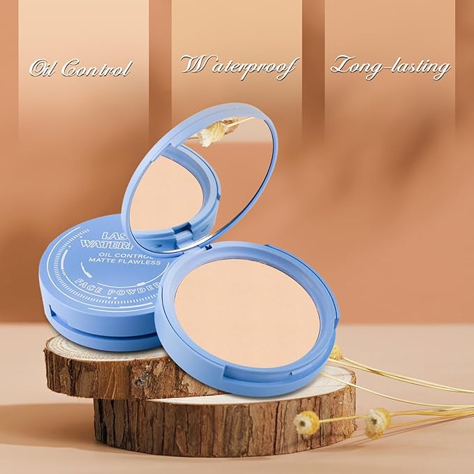 Oil Control Face Powder, Matte Smooth Setting Powder, Waterproof Long-Lasting Setting Powder, Perfect Lightweight Face Makeup For Soft Focus Finish, Minimizes Fine Lines And Pores (Classic Ivory)