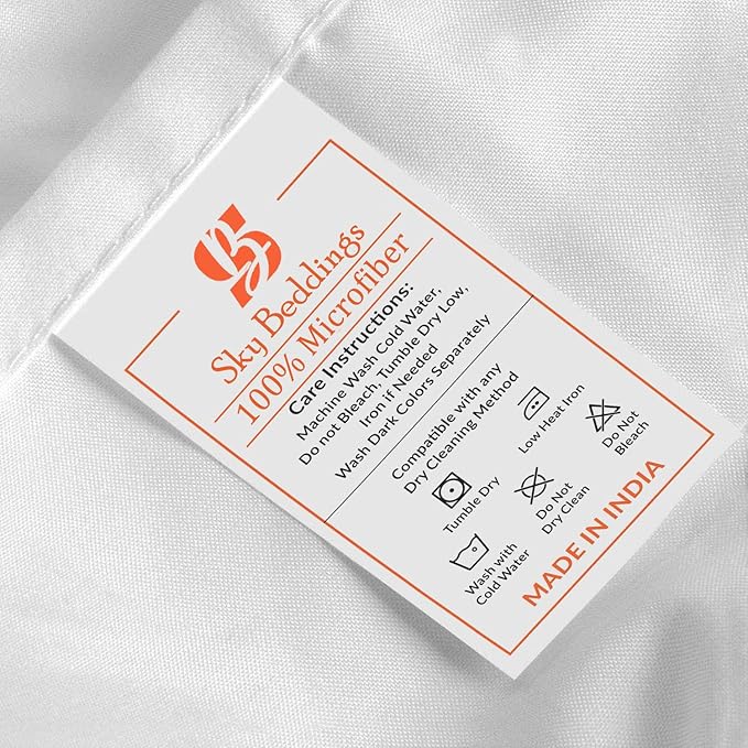 SKY BEDDINGS King Pillowcase Set of 2 - Soft Brushed Microfiber Pillow Cases with Envelope Clouser - Wrinkle-Free, Fade-Resistant Pillow Covers - 20 x 40 Inches, White