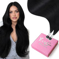 YoungSee Nano Beads Hair Extensions Jet Black 26inch Nano Ring Hair Extensions Human Hair Black Nanolink Hair Extension Cold Fusion Nano-Tip Hair Extension for Long Hair 50s 50g