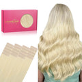 WENNALIFE Tape in Hair Extensions Human Hair, 20pcs 50g 18 inch Remy Hair Extensions Straight Human Hair Tape in Extensions Skin Weft Tape Extensions
