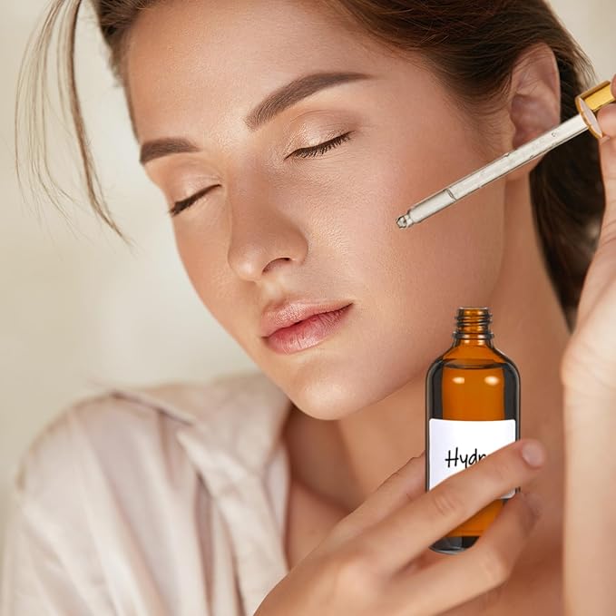 Tessco for you 20 Pack 3.4 oz Glass Dropper Bottles with Glass Eye Droppers for Essential Oils, Empty Oil Bottles with Funnel, Labels and Pipette for Hair Oils Perfume Cosmetic Travel(Dark Brown)
