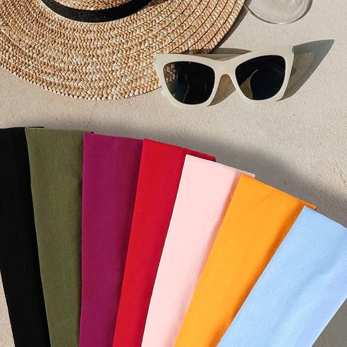IVARYSS Workout Headbands for Women Non Slip, Premium Stretchy Soft Fabric Head Bands for Women's Hair, Wear for Yoga, Running, Sport, 6 Pack, Fresh Color
