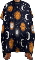 Full Coverage Professional Salon Cutting Barber Hairdressing Cape, Dyeing Salon Apron Sun Moon Stars Constellation Hair Cutting Cloak for Hair Cutting Styling