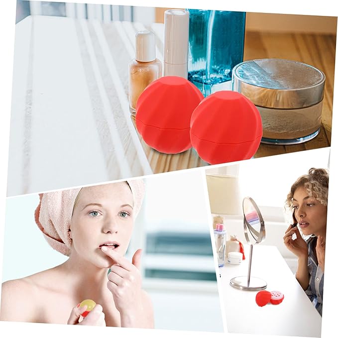 10pcs Box Spherical Lipstick Case Bulk Lip Balm Lipgloss Lip Gloss Round Ball Containers Lip Balm Containers Lip Balm Sphere Container Empty Lip Balm Sphere Lip Balm Bottles Red