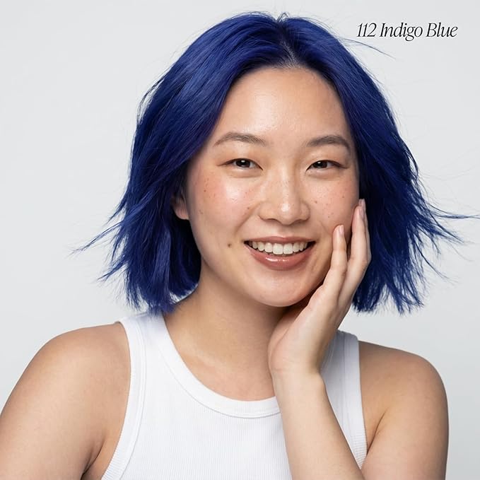 Adore Semi Permanent Hair Color (112 Indigo Blue) | Vegan & Cruelty-Free Blue Hair Dye | No Ammonia, No Peroxide, No Alcohol | 4 Fl Oz (Pack of 1)
