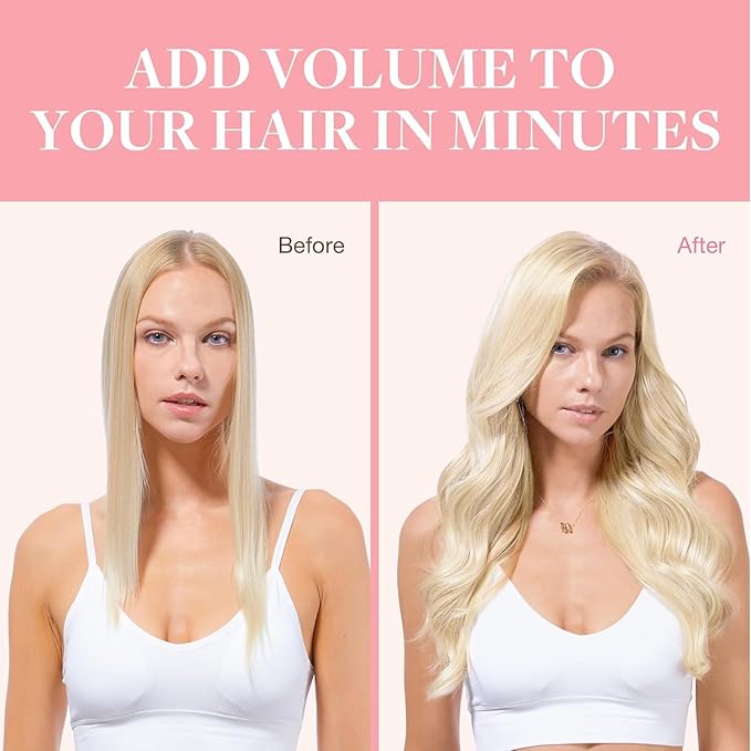 GOO GOO Clip in Hair Extensions Real Human Hair, Remy Human Hair Extensions Clip ins for Women, Natural Human Hair, 22inch 120g 7Pcs, #1000