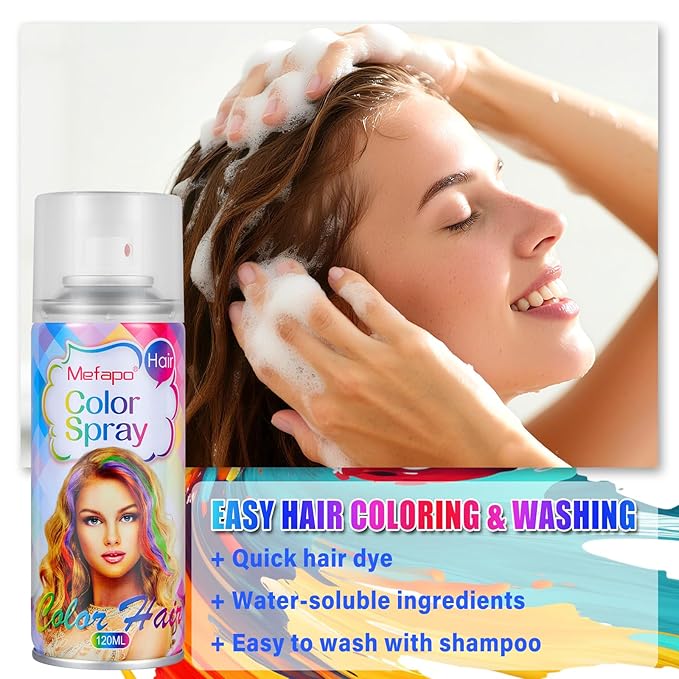 Christmas Orange Hair Spray Temporary for Kids Women, Orange Hair Dye, Washable Root Touch Up Hair Color Spray,One-Time Use Hair Color Wax Pomades for Party Makeup,Cosplay,Crazy Hair Day(120ML)