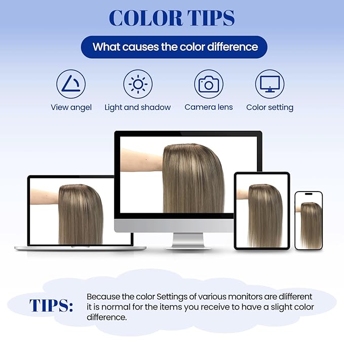 WORLDSTAR Toppers for Women Real Human Hair, Hair Topper with No Bangs, 360° 3D Cover,14Inch,6 * 7 Inch Base,65g,#2/6/18 Dark Brown to Chestnut Brown and Dirty Blonde, Clip in Topper (tp#2/6/18-14)