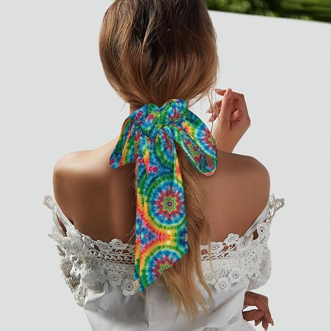 Headbands Hair Band for Women Girls Lady, Tie Dye Art Beauty Skinny Neck Scarf Yoga Travel Spa Sweat Band Headbands Adjustable Make Up Wrap Neck Decor