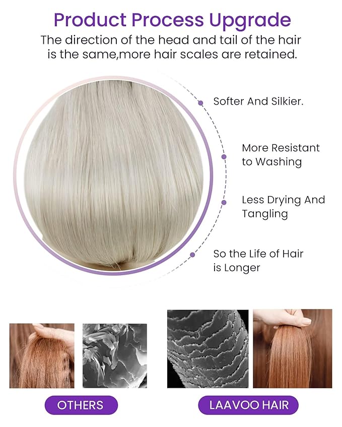 LaaVoo Blonde Tape in Hair Extensions Human Hair 24 Inch Tapes in Human Hair Extensions Platinum Blonde Hair Extensions Tape ins Human Hair for Women 20pcs 50g