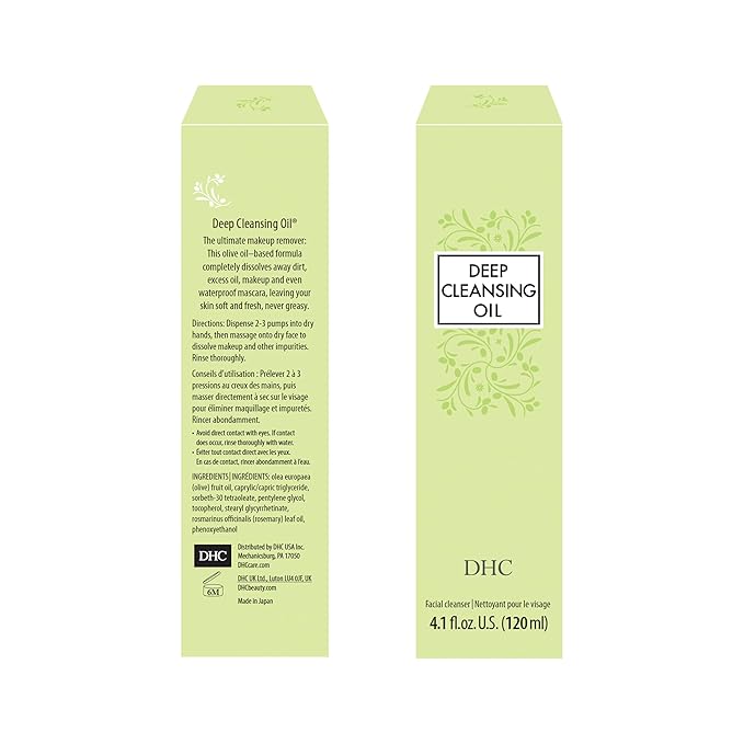 DHC Deep Cleansing Oil Medium 2 pack, Facial Cleansing Oil, Makeup Remover, Cleanses without Clogging Pores, Residue-Free, Fragrance and Colorant Free, All Skin Types, 4.1 fl. oz.