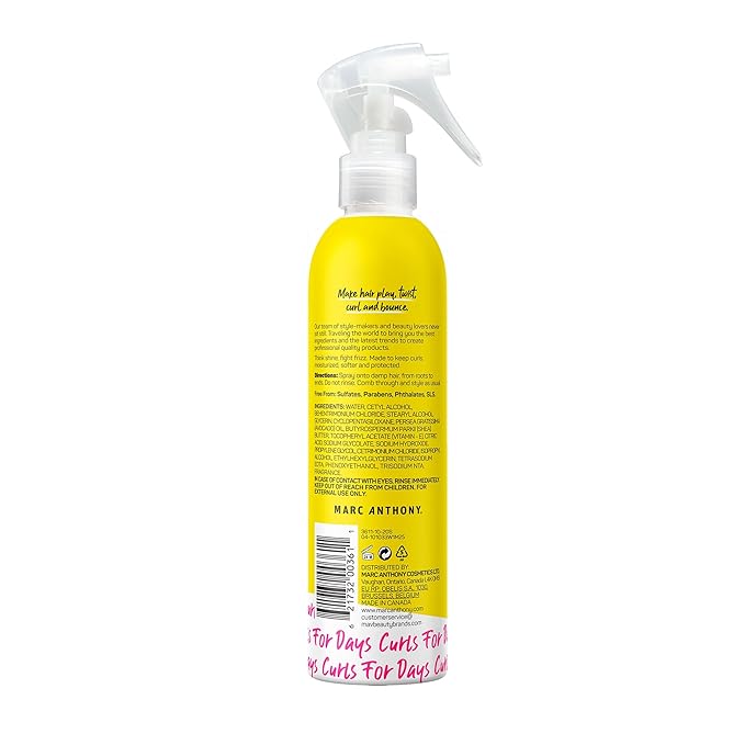Marc Anthony Leave-In Conditioner, Strictly Curls - Shea Butter, Vitamin E & Avocado Oil Softens & Defines Coarse Curls - Sulfate-Free Anti-Frizz Styling Product For Curly, & Wavy Hair