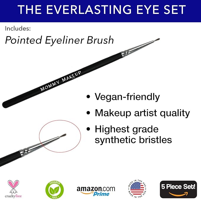 The Everlasting Eye 5 Piece Waterproof Makeup Set. Gel Eyeliner, Creme Eyeshadow, 2 brushes and Mesh Bag. Paraben-free, Talc-free, Cruelty-free. Anna/Amethyst 1206