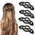 Black Hair Barrettes for Women 4packs Hair Clips French Hair Barrette Clip for Girls Vintage Hair Clips for Thick Thin Long Short Hair Stylish Hair Accessories for Women Girls