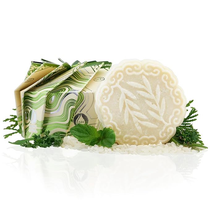 Viori Tea Tree Mint Essential Oil Shampoo Bar Made with Rice Water - Handcrafted All Natural Shampoo Bars - Sulfate Free