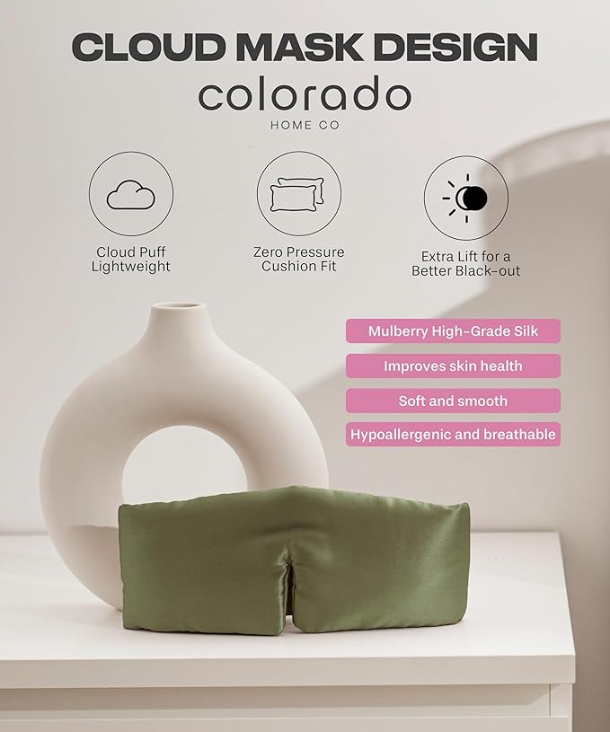 SUNDAYSILKS™ | Adjustable Silk Sleep Mask for Side Sleeper | Cloud-Like Comfort, Weighted for Deep Sleep | Soft Sleep Face Mask for Women & Men, Full Blackout, Cooling Silk Eye Mask for Sleeping