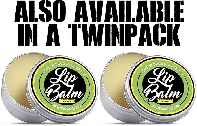 Lip Balm - Lemon Sherbet Flavoured Natural & Organic Lip Moisturizer Balm | Made with Shea Butter Beeswax Jojoba oil & Hemp Seed Oil, The Beard & the Wonderful Lip Balms for Dry & Cracked Lips | 15mL