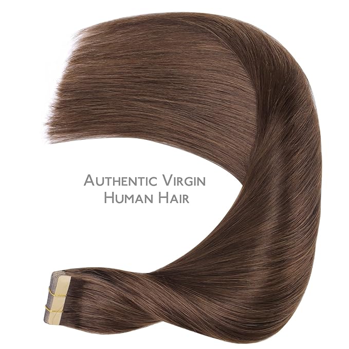 WENNALIFE Tape in Hair Extensions Human Hair, 20pcs 40g 12 inch Chocolate Brown Remy Hair Extensions Straight Human Hair Tape in Extensions Skin Weft Tape Extensions Human Hair