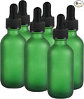 6 Pcs, 2oz Dropper Bottle, Green Glass Eye Dropper Bottle, Tincture Bottles with Dropper, Pretty Finish, Leak-Proof Design, Stronger Suction for All Kinds of Mixed Liquids