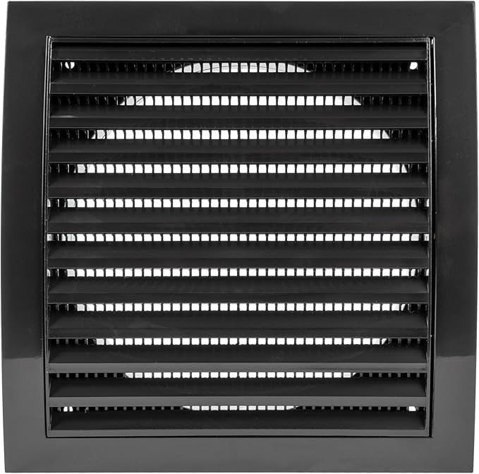 Repa Market 6 Inch Black Dryer Vent Hood/Duct Cover for Walls or Ceiling/ABS Plastic Louvered Air Grille with Built-In Mesh Screen/Exhaust and Dryer Vent Covers for Indoor & Outdoor Use