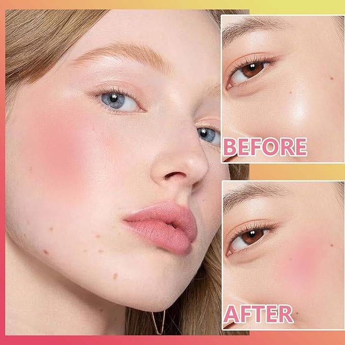 Liquid Blush,Natural Soft Cream Face Blush Matte Cheek Tint,Lightweight,Moisturizing,Waterproof,Long Lasting Face Blush Stick(1#)