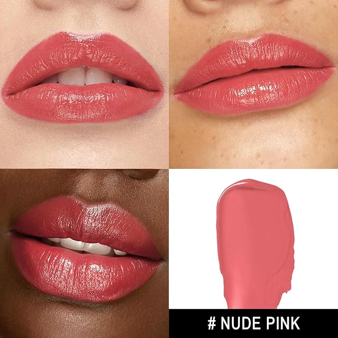 MAKI YIKA Moisture Pink Lipstick for Women Hydrate Lip Balm for Dry Cracked Lips Weightless Glossy Lip Color Juicy Finish,MA058 Nude Pink