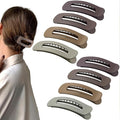 8 Pcs Large Lay Flat Claw Clips for Women French Side Slide Barrettes for Thin Fine Hair Rectangle Alligator Hair Accessories, Matte Multiple Brown