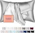 Mulberry Silk Pillow Cases King Size with Hidden Zipper, Ultra Smooth and Soft Breathable Cooling Silk Satin Pillowcase for Hair and Skin, Gifts for Women Men (Light Grey, 20x36 Inches, 1 Pack)