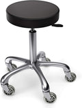 TASALON Rolling Stool - Adjustable Stool with Wheels - Soft Swivel Workbench - Desk Chair for Kitchen, Salon, Spa, Tattoo, Pedicure - Massage Salon Esthetician Chair – Black