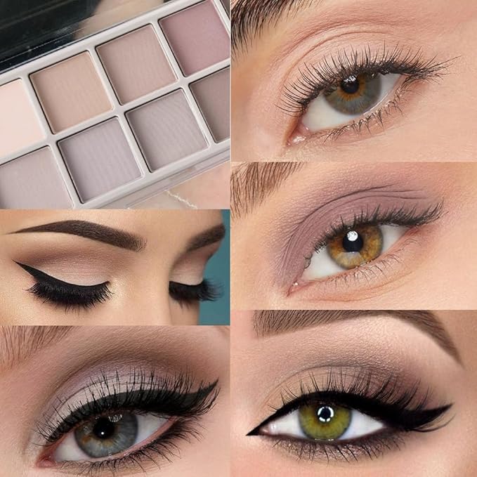 10 Color Matte Eyeshadow Palette, Neutral Taupe & Grey Brown Shades, Ultra-Blendable, Long-Lasting Natural Nude Makeup Palette for Women,Vegan & Cruelty-Free,Perfect for Everyday or Professional Looks