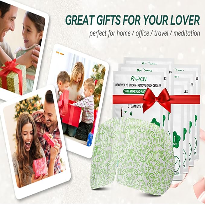 ProCIV 30 Packs Unscented Steam Eye Mask for Dry Eye, Self Heating Moist Heated Eye Mask for Dark Circles and Puffiness Disposable Warming Eye Mask for Soothing Headache Relieve Eye Fatigue Sleep Mask