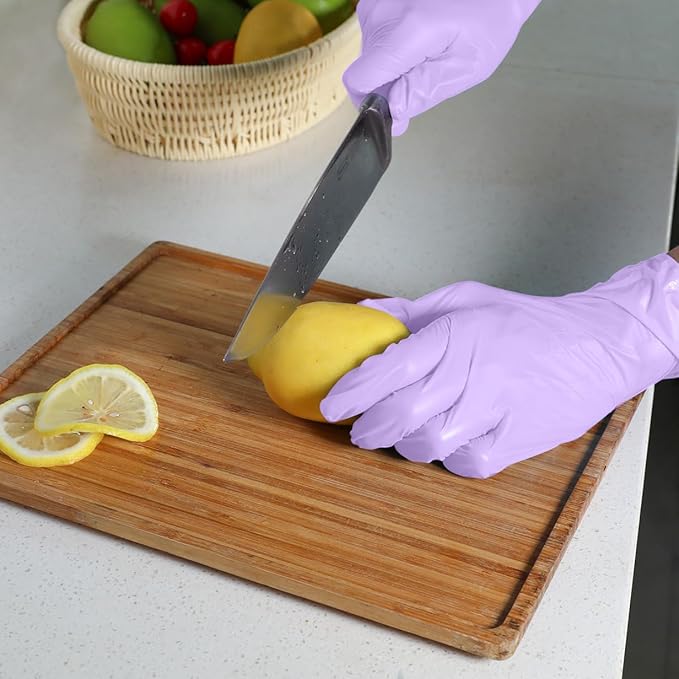 Disposable Gloves Small, Nitrile and Vinyl Blend Material Gloves, Latex Free 4 Mil 1000 Pc Food Grade Glove for Cleaning, Food Prep, Hair Dye, Tattoo, Purple