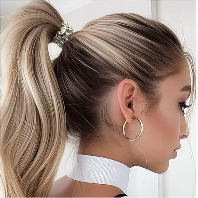 10 Pcs Small Satin Hair Ties No Damage for Women Girls Thick Thin Hair, Small Satin Scrunchies Hair Ties Skinny Hair Elastic Bands Ponytail Holder for Women Hair Accessories (Colorful)