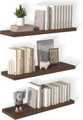 12 Inch Deep Floating Shelves for Wall 3 Pack Floating Shelves Large Storage Space Wall Mount Shelf for Living Room Kitchen Bathroom 36" W x 12" D x 1.2" H Walnut