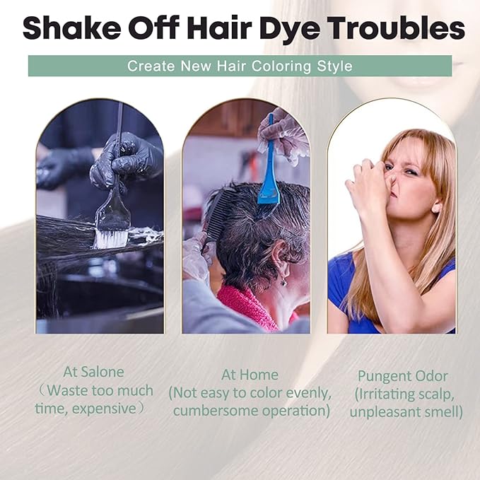10 PCS Chestnut Brown Hair Dye Shampoo 3 in 1 Natural Hair Color Shampoo, Semi- Permanent Instant Hair Dye for Men & Women, 100% Grey Coverage Natural Hair Dye Shampoo (Chestnut brown)