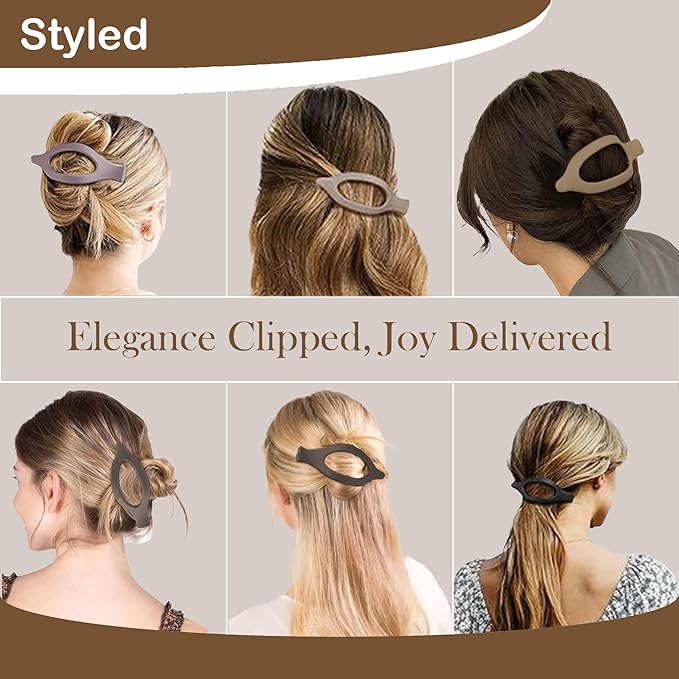 Big Hair Claw Clips 6-Pack 4.7" Non-Slip Hair for Women and Girls with Long, Thick Hair Jelly & Matte Clips (Duckbill-B 6pcs 4.7")