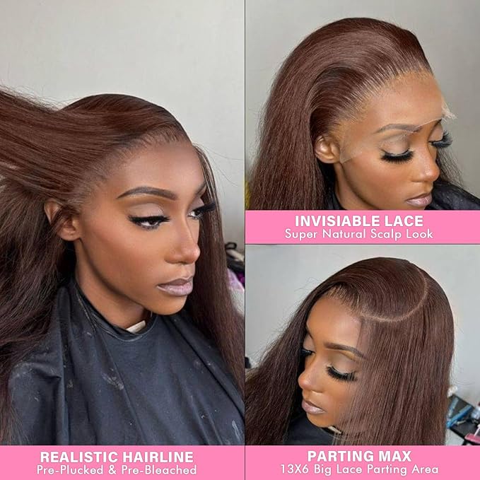 WOWANGEL 13x6 HD Lace Front Wigs Human Hair Body Wave Pre Plucked SKINLIKE 0.1mm Extremely Thin Real HD Lace Front Wigs 180% Density Glueless Human Hair Wigs for Women 24 Inch