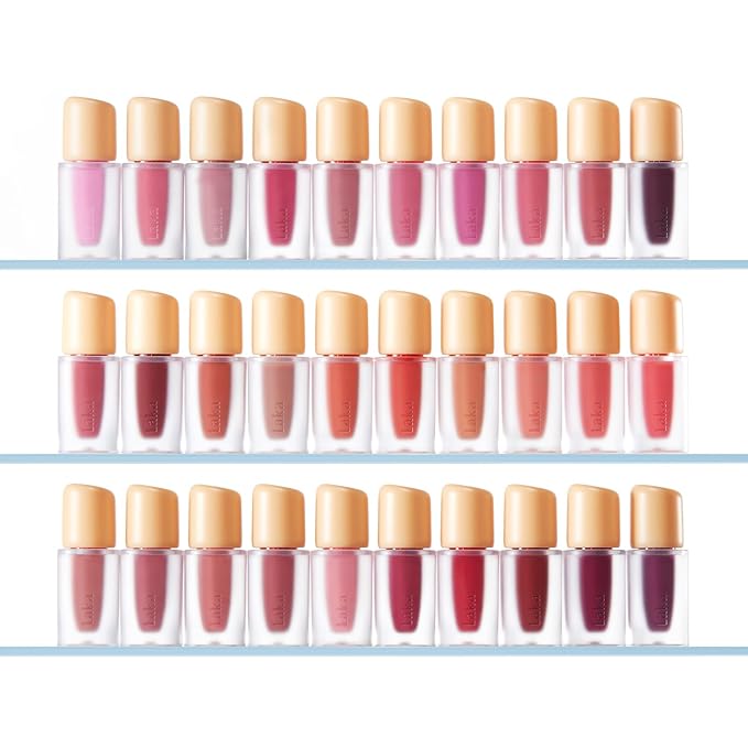 Laka Fruity Glam Lip Tint Mini, Glowing Lip Stain with Wide Color Spectrum, Hydrating & Lightweight Texture, Long-Lasting Bold Stain, Non-Sticky, Vegan, K-Beauty (#112 Ping-pong)