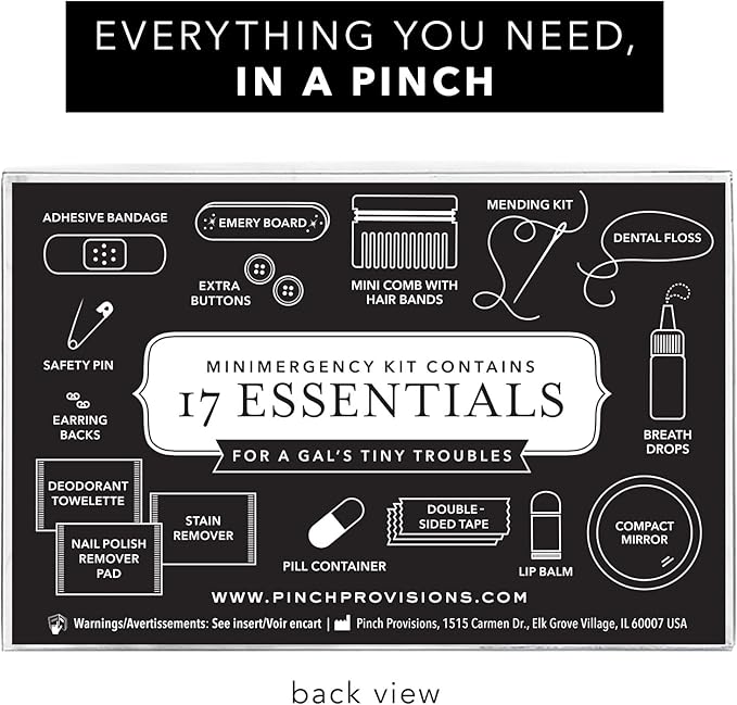 Pinch Provisions Funfetti Minimergency Kit, includes 17 Travel-Sized Cosmetic Essentials, Convenient for Purses, Emergency Beauty Accessories, Gifts for Holiday’s & Birthday’s