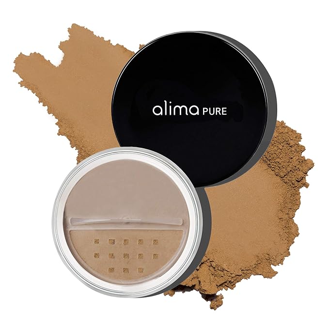 Alima Pure Matte Foundation Loose Mineral Powder Foundation Makeup, Loose Powder Makeup Oil Free Talc Free Powder, Natural Makeup Mineral Foundation Full Coverage Natural Foundation Powder .15 oz/4.5g