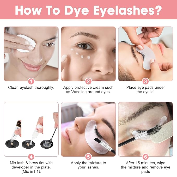 2-In-1 Eyelash & Eyebrow Color Kit, Professional Lash and Brow Color Kit DIY Hair Coloring for Salon & Home Use 7ml (Light Brown)