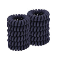 Spiral Coil Hair Ties for Thick, Ponytail Holders (Navy Cloth, 12 Pcs) - No Crease Phone Cord Hair Ties for All Hair Types