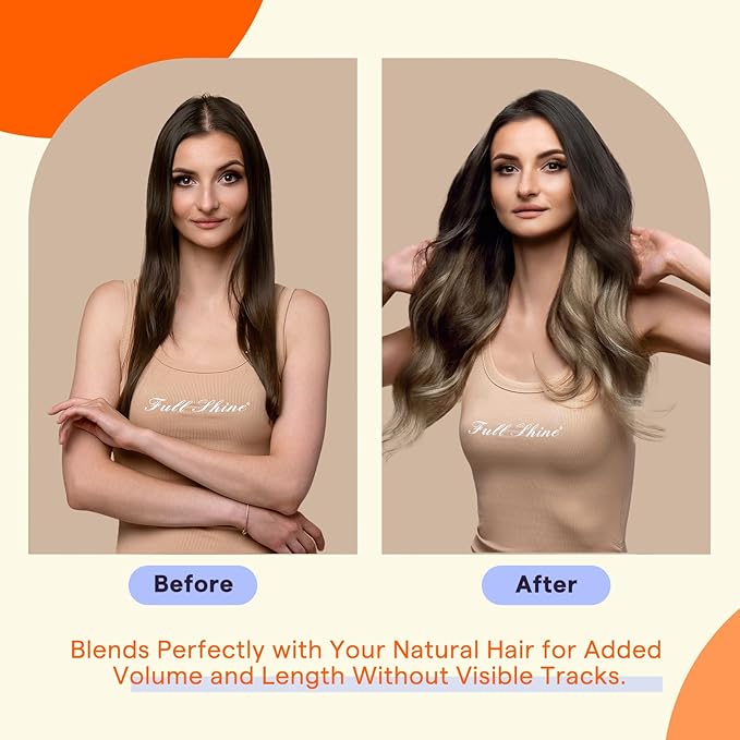 Full Shine Tape in Hair Extensions Human Hair Color 1B/18 Black to Blonde Straight Remy Double Sided Tape in Extensions Real Human Hair 16 Inch Straight Seamless Skin Weft 20PCS 50g for Wedding