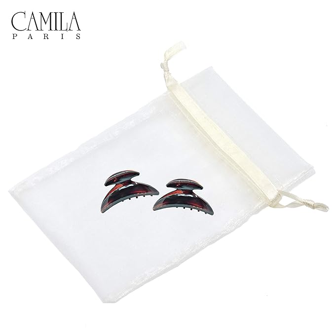 Camila Paris CP1143/2 French Hair Clip for Women, Set of 2 Small Girls Hair Claw Clips Jaw Fashion Durable and Styling Hair Accessories for Women, Strong Hold No Slip Grip, Made in France