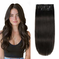 XDhair Clip in Hair Extensions Real Human Hair Natural black Clip in Remy Human Hair Extensions for Women 120g 22 Inch #1B