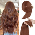 Tape in Hair Extensions Human Hair Dark Auburn Remy Hair Extensions 20pcs 14 Inch Straight Invisible Human Hair Tape in Extensions Skin Weft Tape Extensions Human Hair (33#,14 Inch)