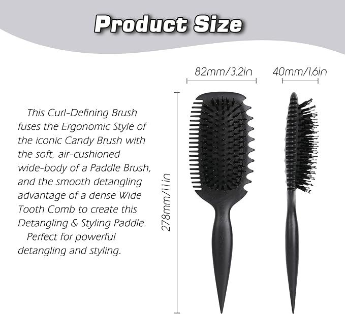 Candy Brush Curl Defining Hair Brush for Effortlessly Detangling Shaping and Styling Curls, Curl Brushes with EdgeLift for All Wet or Dry Hair Types for Women and Girl, Reduce Pulling and Frizzing