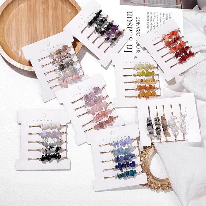 Crystal Hair Pins Gemstone Jeweled Bobby Pin Decorative Hair Accessories for Women Colorful Hairpins Set of 15