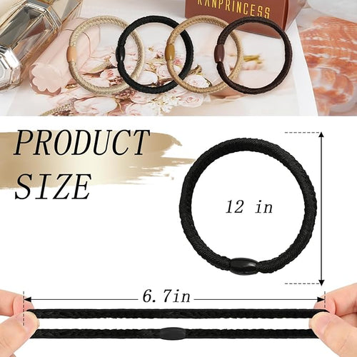 16Pcs Hair Ties For Thick Hair, Strong Stretchy Hair Bands For Women Girls, No Slip Braided Hair Ties No Damage, Ponytail Holders-Exceptionally Secure with Gentle Hold (Set 8)
