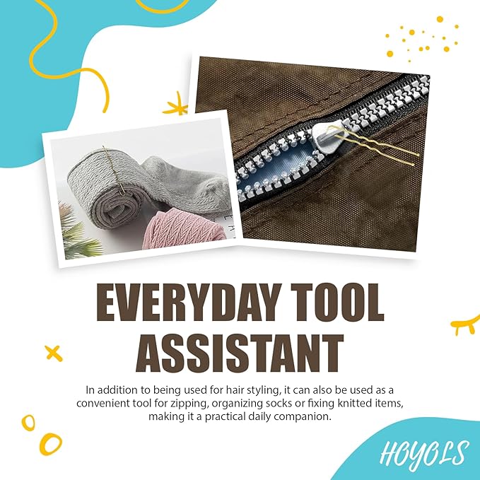 HOYOLS U Shaped Blonde Bobby Pins Assorted Size, Metal Clips for Buns Women Girls Hairstyle Updo Thin Thick Hair Gold, 150 Count